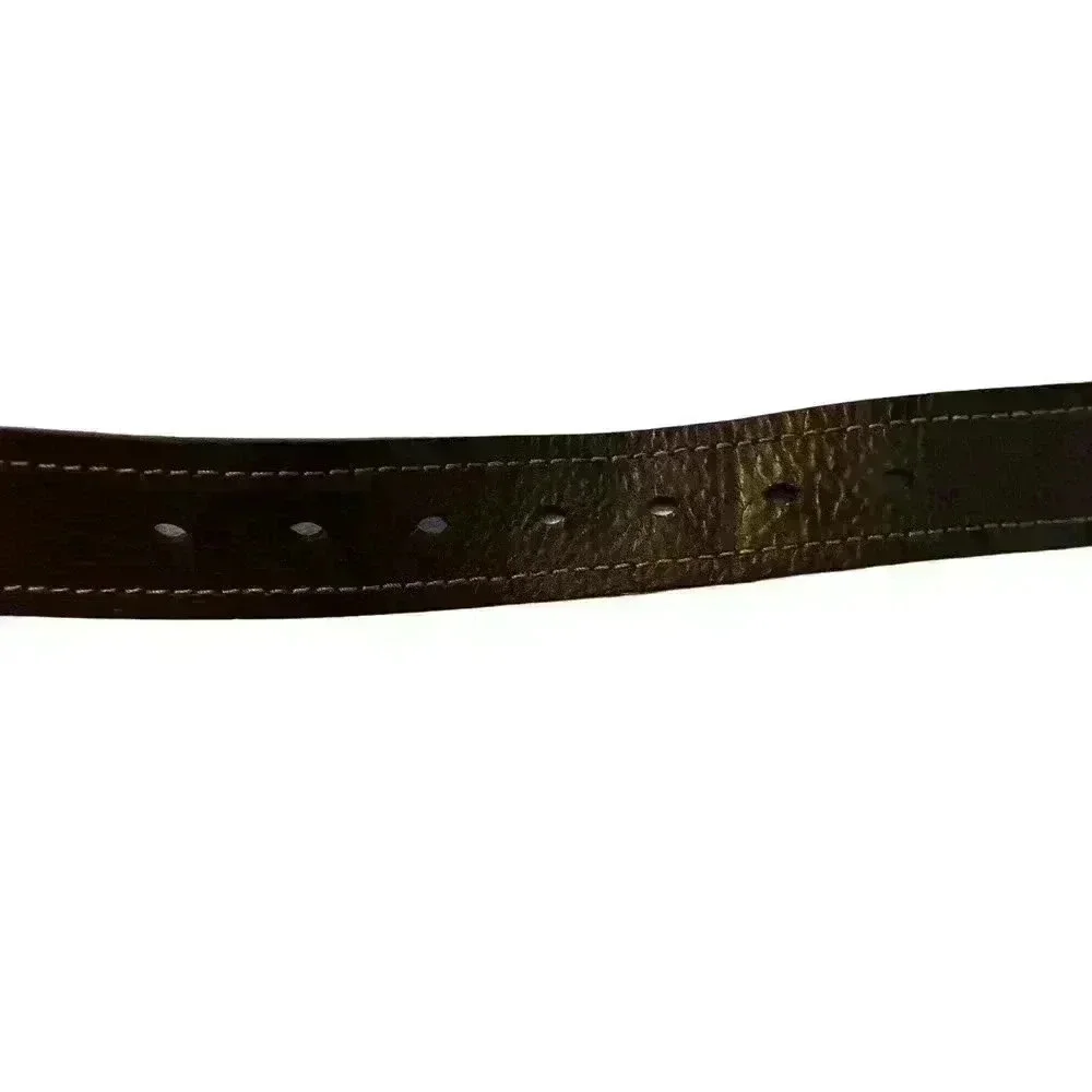 Dickies Men's Industrial Strength Heavy Stitching Leather Belt Brown Sz 40